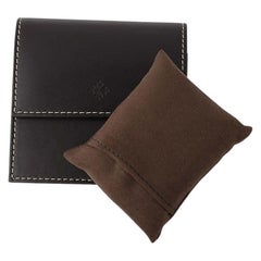 Patek Philippe Geneve Brown Leather Travel Watch Case New Cushion & Card Swiss