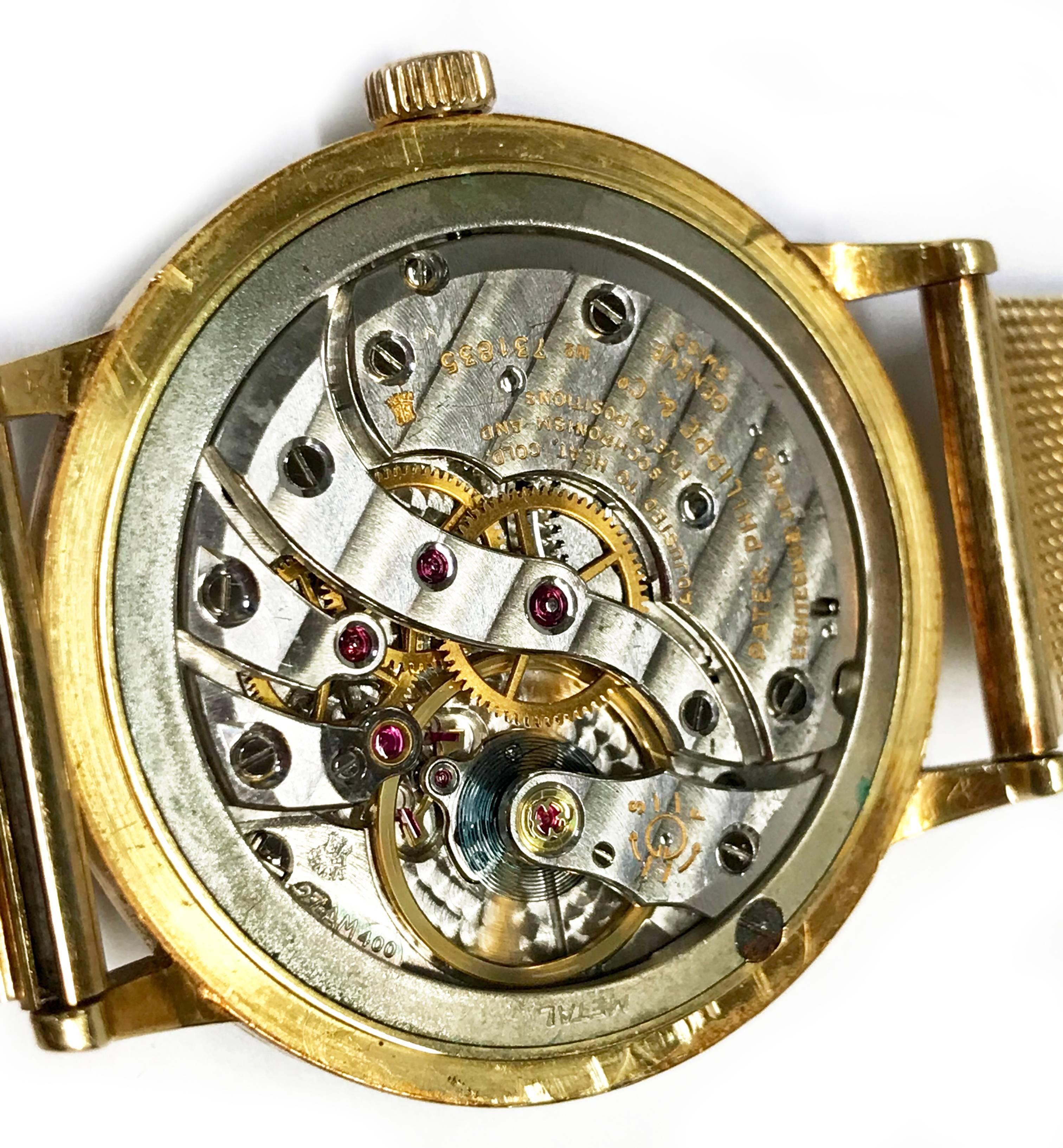 Patek Philippe Genéve Gold, 18 Jewels Watch In Good Condition In Palm Desert, CA