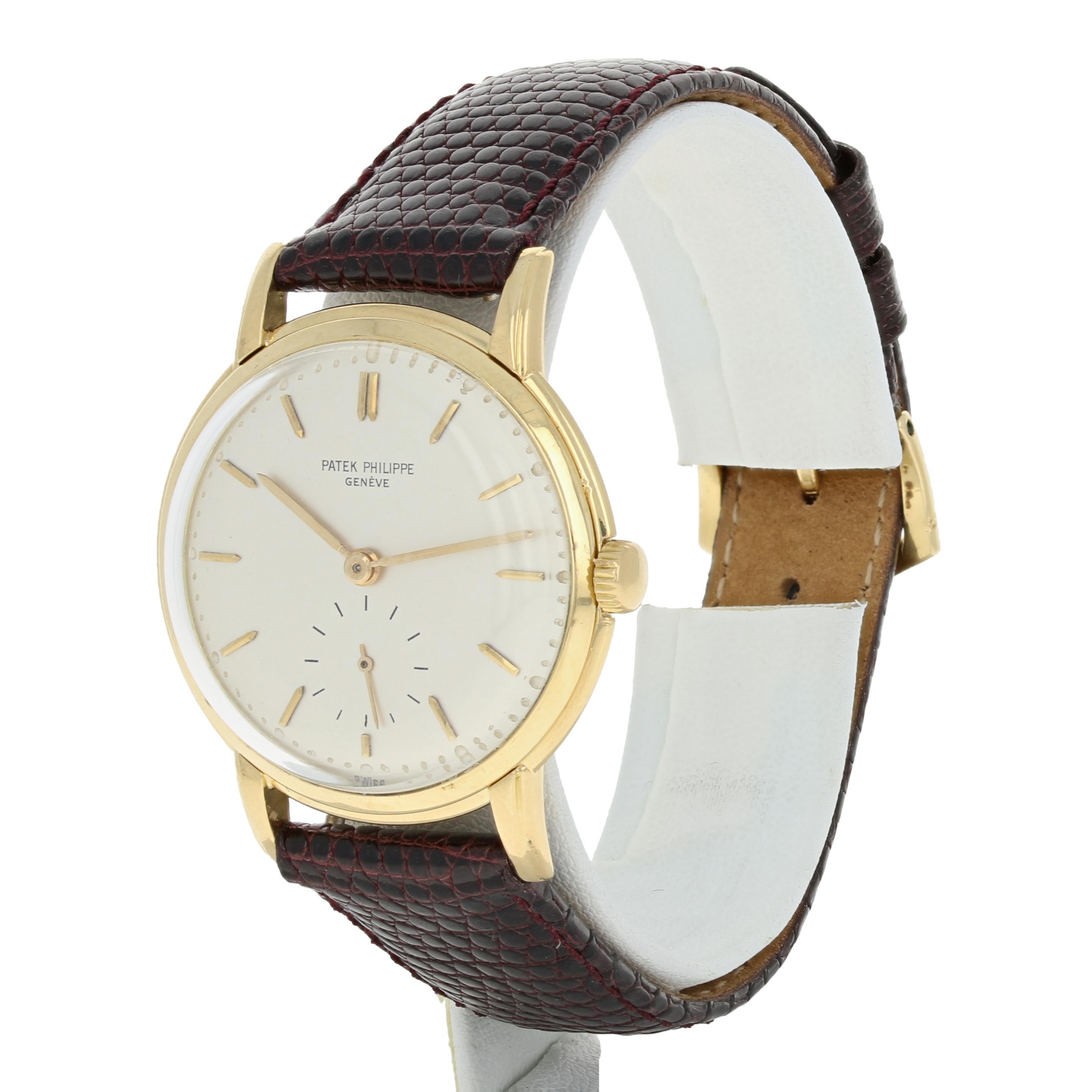 Patek Philippe Geneve Men's Watch, 18 Karat Gold 18 Jewels Mechanical 2Yr Wnty 1
