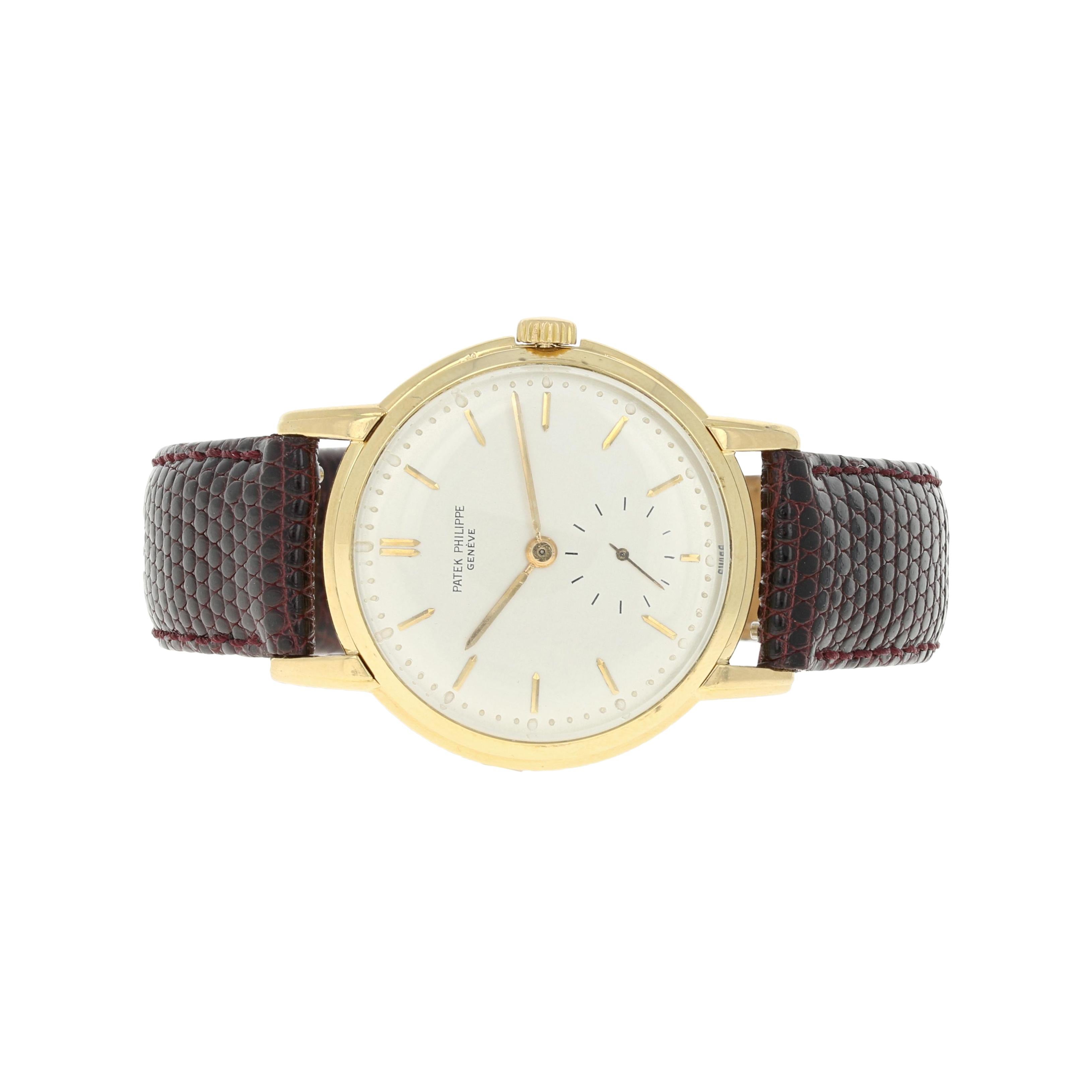 Patek Philippe Geneve Men's Watch, 18 Karat Gold 18 Jewels Mechanical 2Yr Wnty 2