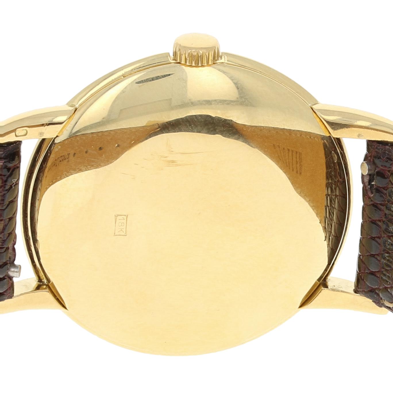 Patek Philippe Geneve Men's Watch, 18 Karat Gold 18 Jewels Mechanical 2Yr Wnty 5
