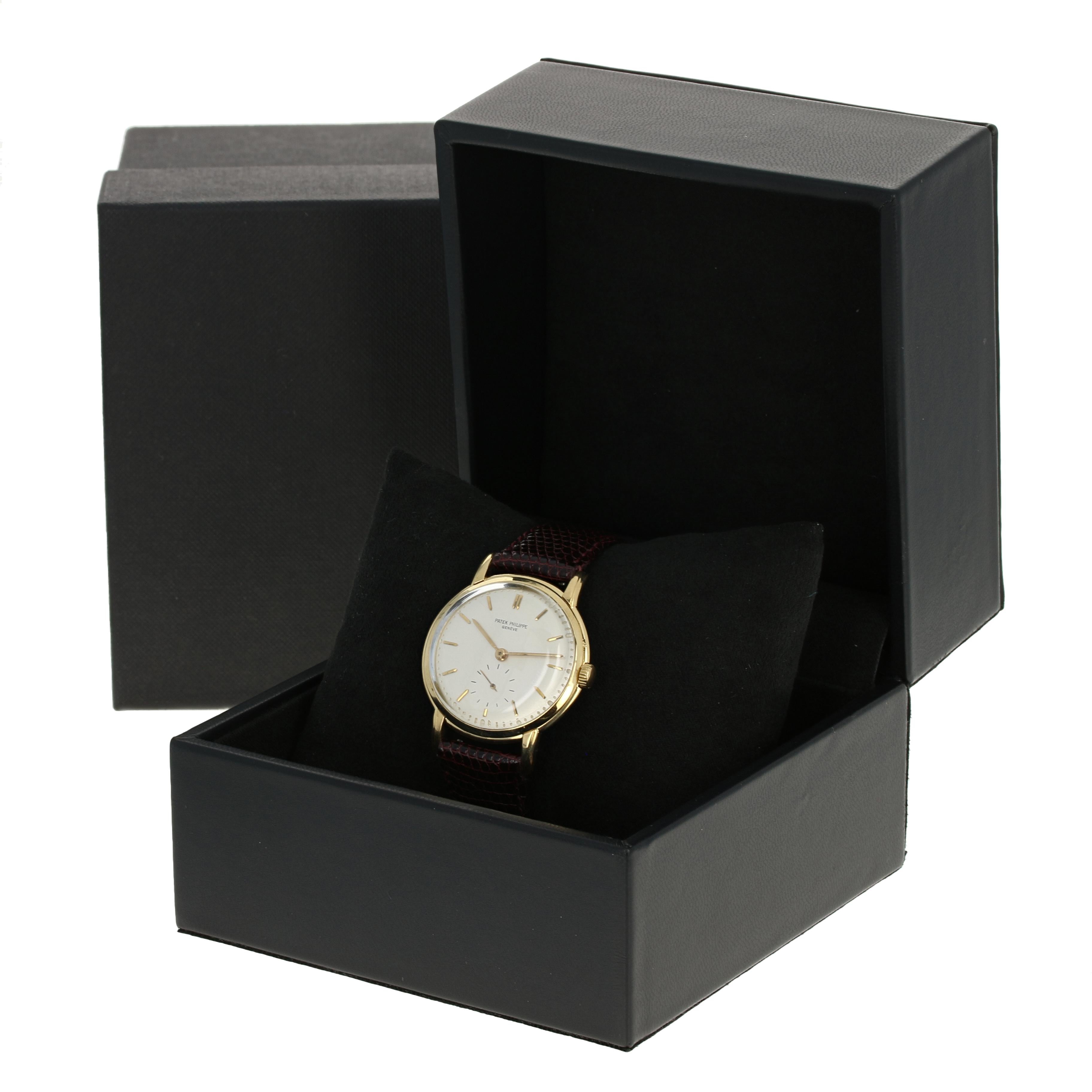 Patek Philippe Geneve Men's Watch, 18 Karat Gold 18 Jewels Mechanical 2Yr Wnty 6