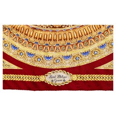 Patek Philippe Genève Red Silk Print Vintage Scarf