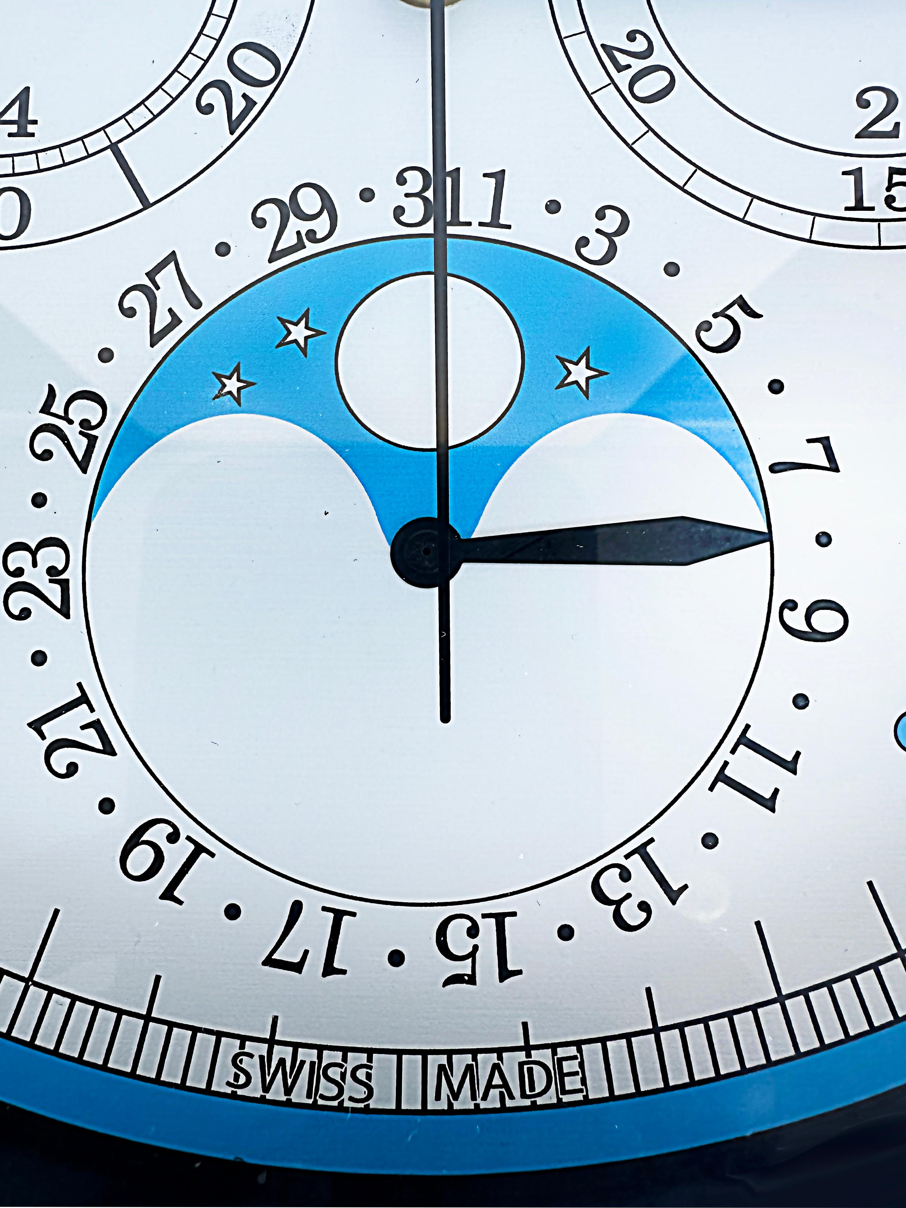 Swiss Patek Philippe Geneve, Switzerland Dealer's Advertising Chronograph Wall Clock