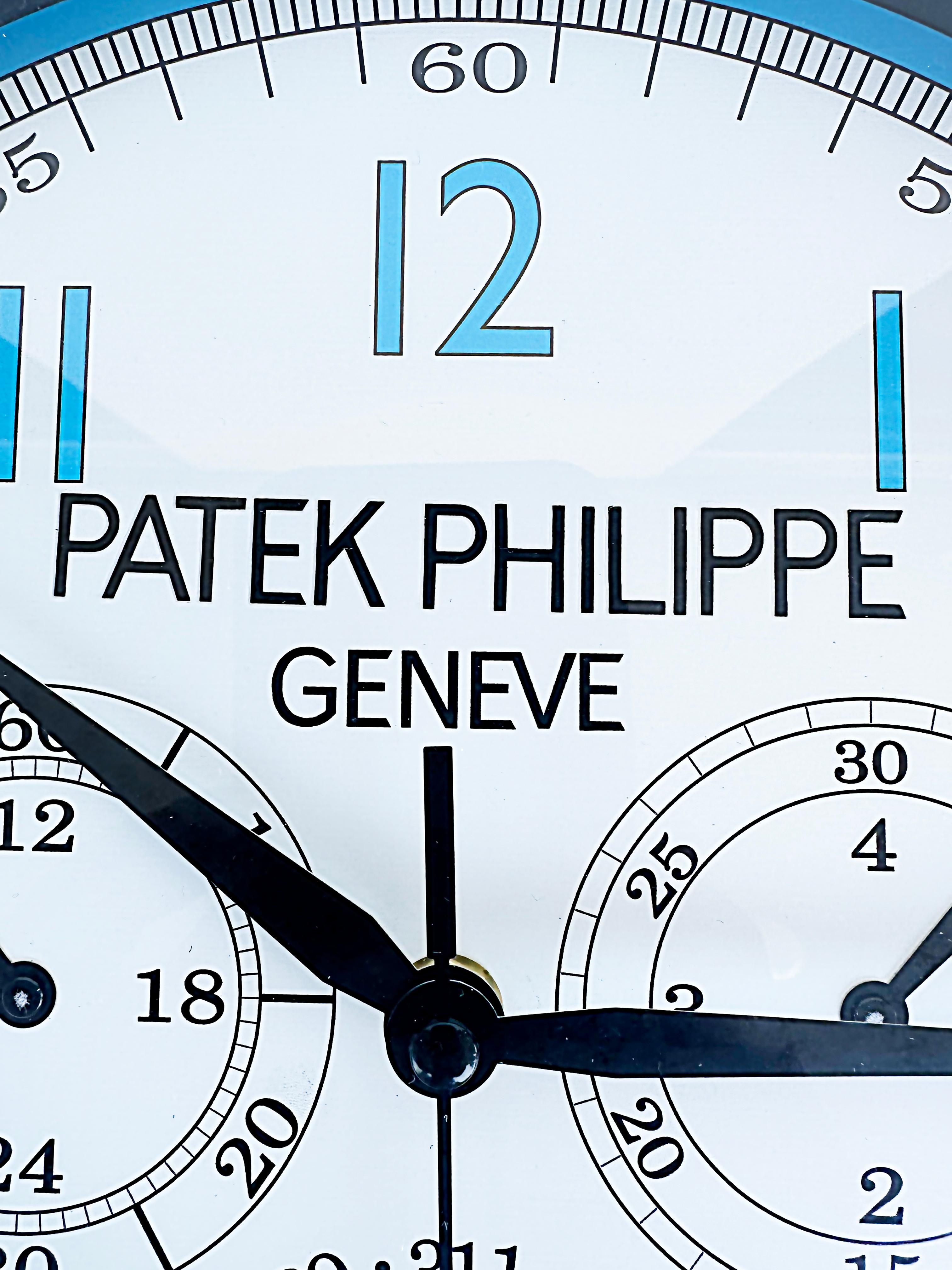 Plastic Patek Philippe Geneve, Switzerland Dealer's Advertising Chronograph Wall Clock