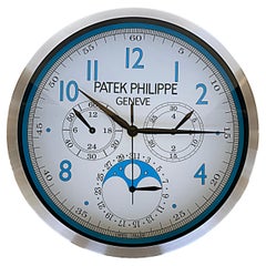 Horloge murale chronographe publicitaire Patek Philippe Geneve, Suisse