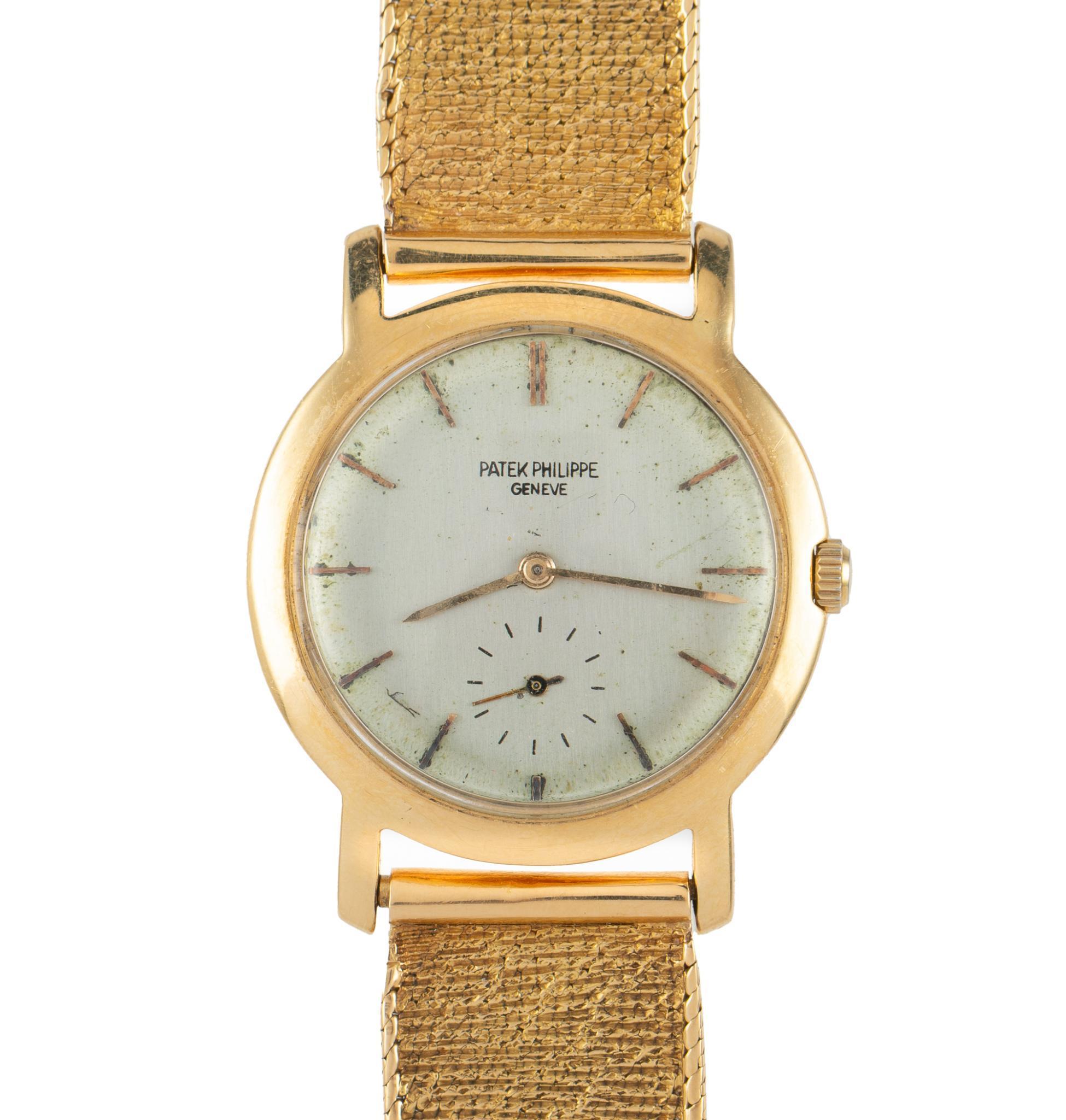 Rétro Patek Philippe Montre bracelet à mailles en or 18 carats Geneve Vintage 2506 Manual en vente