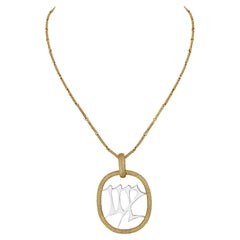 Patek Philippe Georges L'Enfant Virgo Zodiac Collier vintage en or jaune et blanc