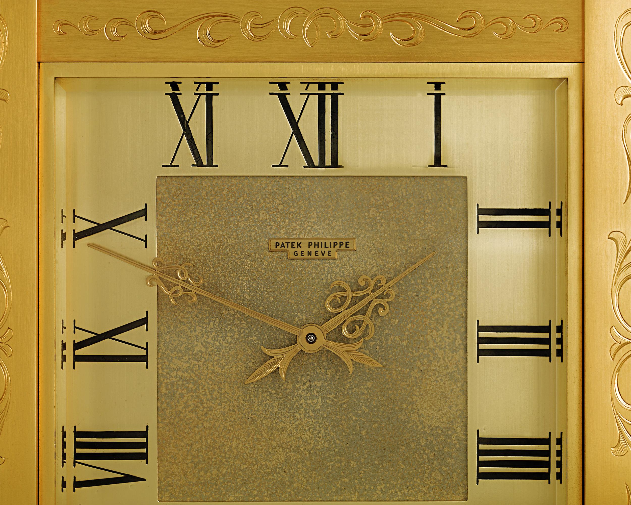 Empire Horloge de bureau solaire dorée Demi-Lune de Patek Philippe