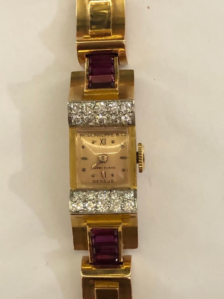 Patek Philippe Gold Bracelet Watch Art Decó en venta