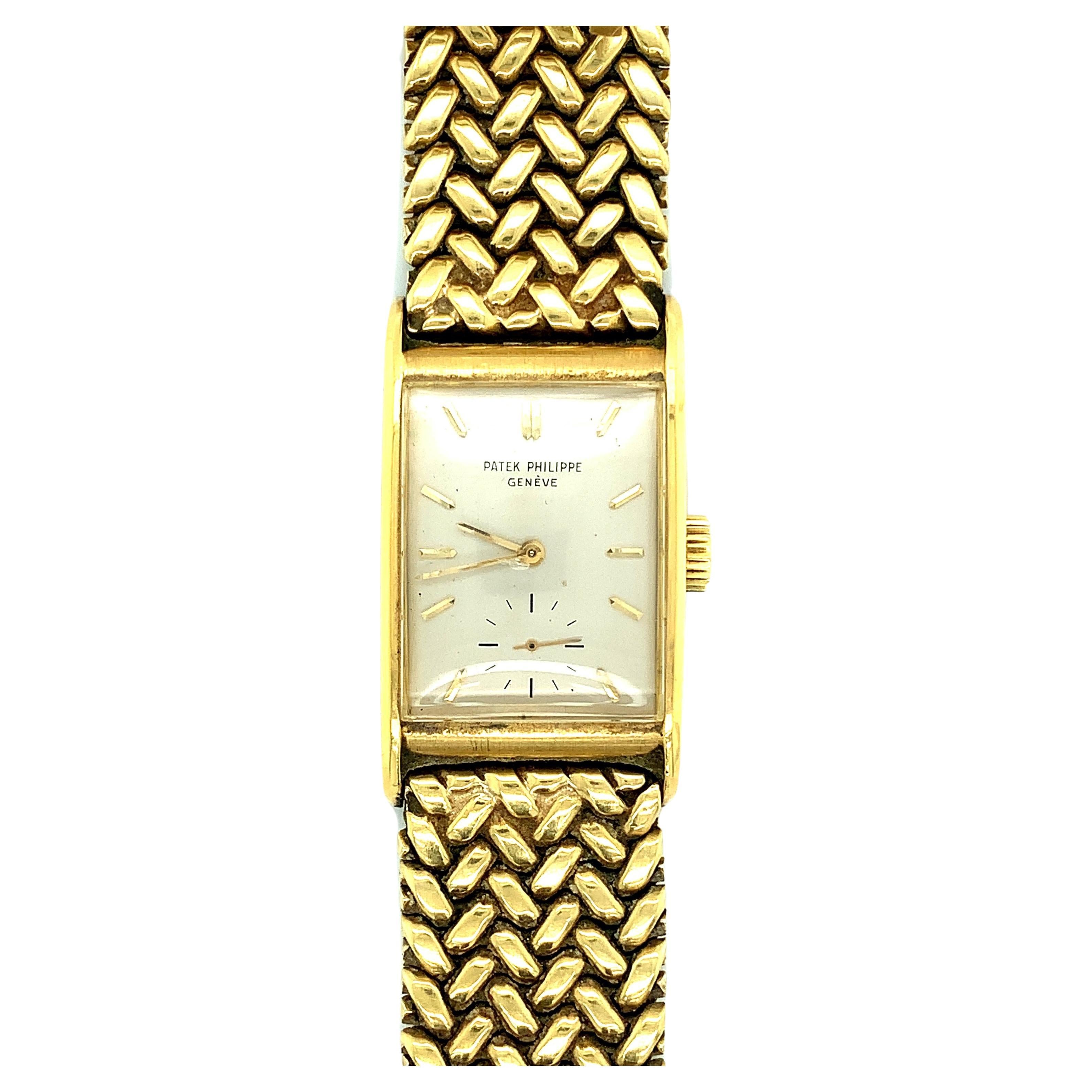 Patek Philippe Platinum Diamond Sapphire Bracelet Wristwatch at 1stDibs