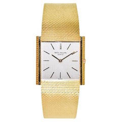 Retro Patek Philippe Gold Ultra Thin Bracelet Watch circa 1966