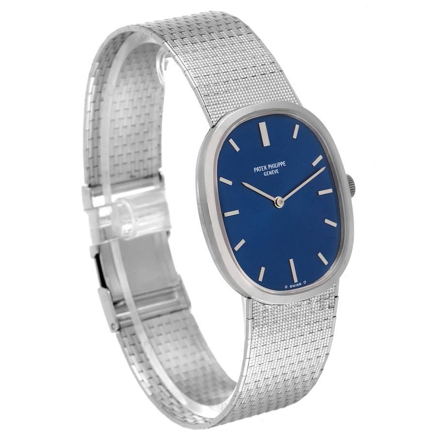 golden watch blue dial