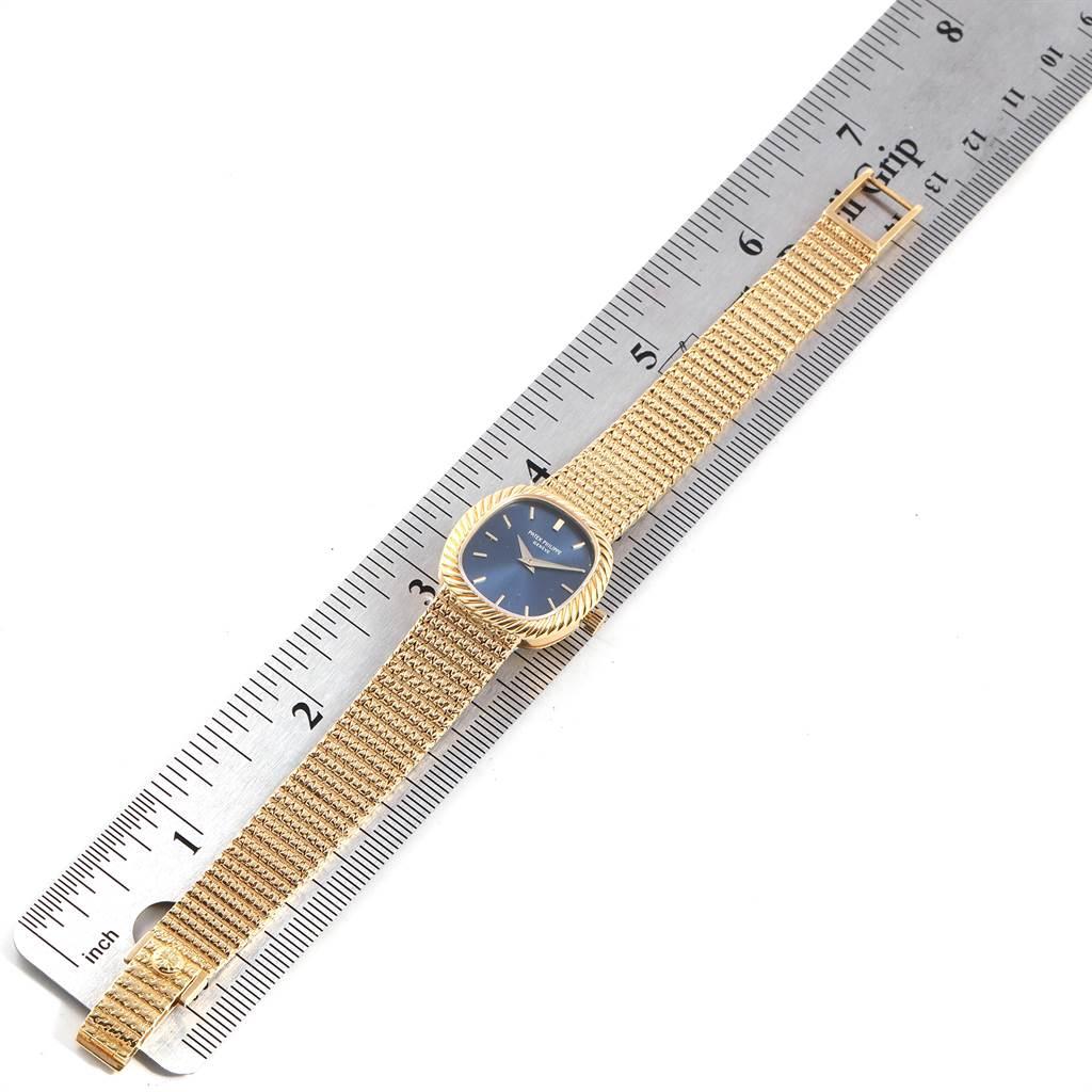 Patek Philippe Golden Ellipse 18 Karat Yellow Gold Blue Dial Men's Watch 4461 4