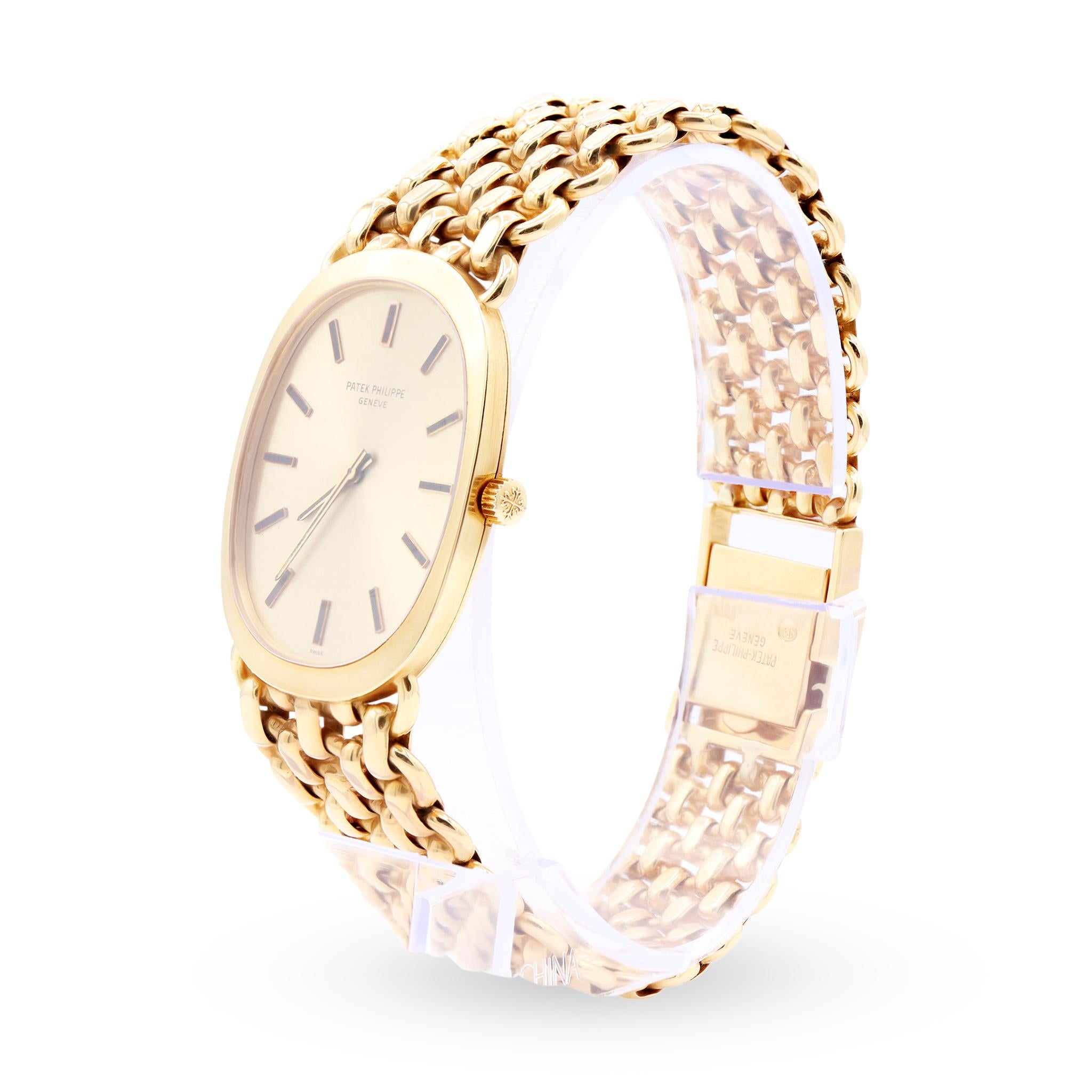 Patek Philippe Golden Ellipse 18K Yellow Gold Oval Circa 1970s watch In Excellent Condition For Sale In New York, NY