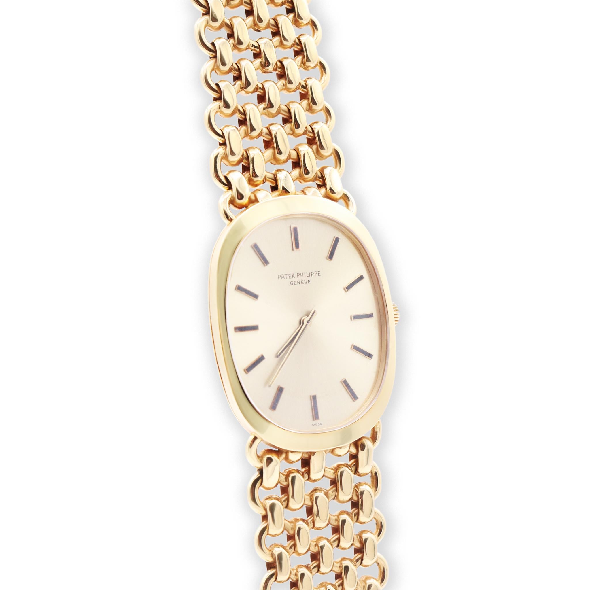 Patek Philippe Golden Ellipse 18K Yellow Gold Oval Circa 1970s watch For Sale 1
