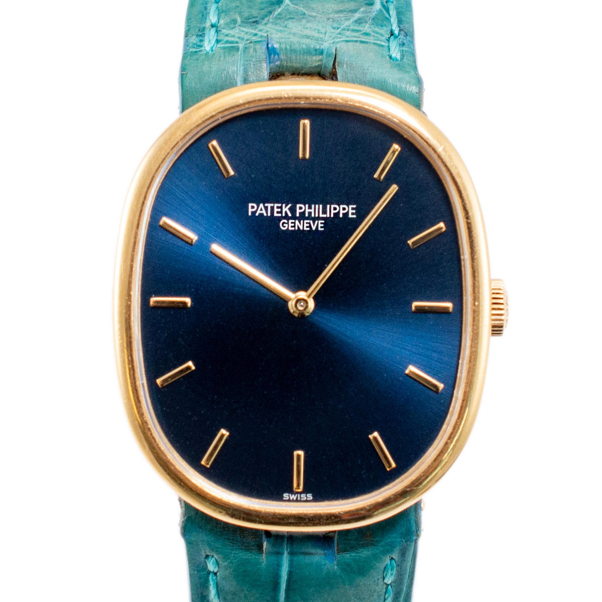 Brand: Patek Philippe

Gender: Unisex

Metal Type: 18K Yellow Gold

Diameter: 27.00 mm

Weight: 50.90 grams

18K Yellow Gold PATEK PHILIPPE Swiss made watch. The metal was tested and determined to be 18K yellow gold. Engraved with 