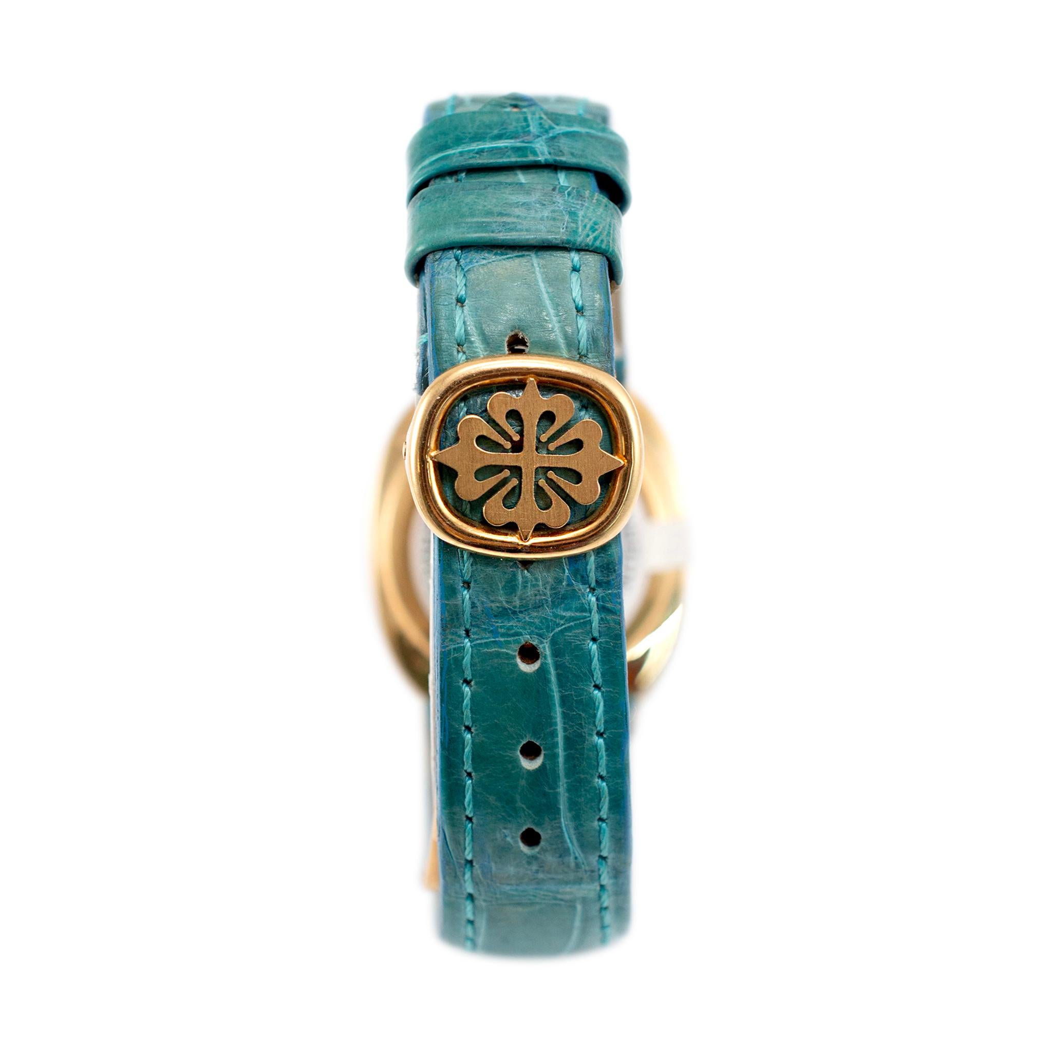 Patek Philippe Golden Ellipse 27MM 3848J Blue Leather 18K Yellow Gold Watch 1