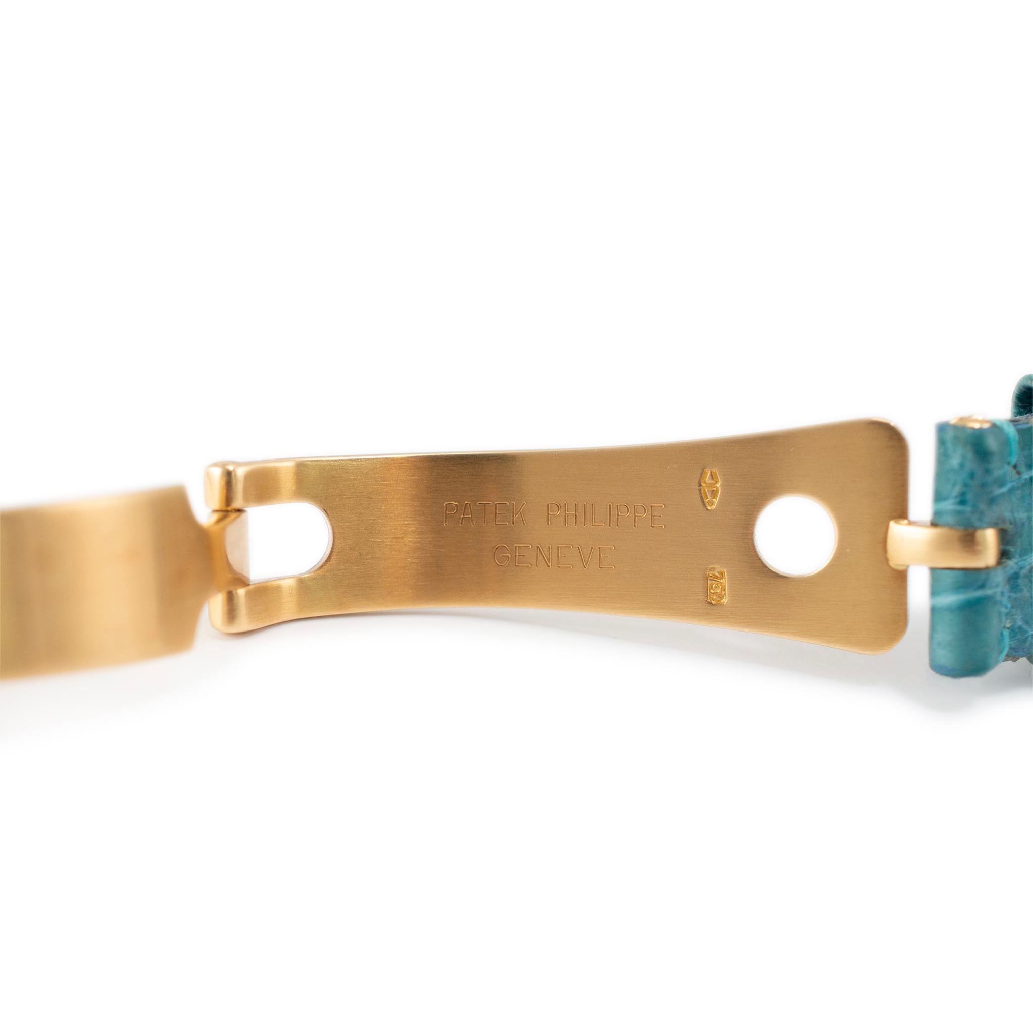 Patek Philippe Golden Ellipse 27MM 3848J Blue Leather 18K Yellow Gold Watch 2