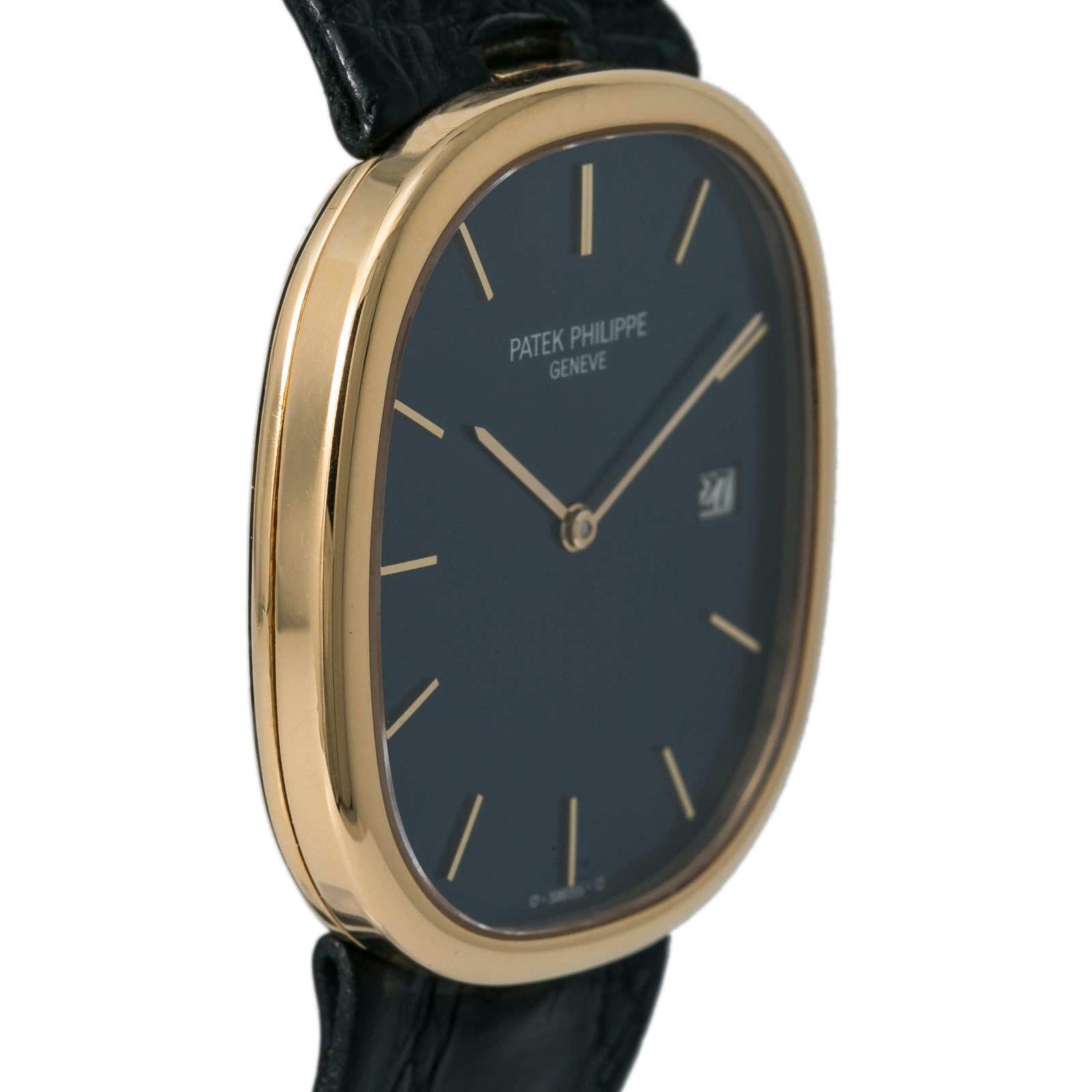 Patek Philippe Golden Ellipse 3747, Blue Dial, Certified In Excellent Condition In Miami, FL