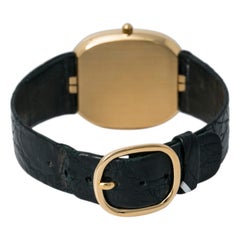 Patek Philippe Golden Ellipse 3747 Quartz Men Watch 18k YG Royal Blue Dial