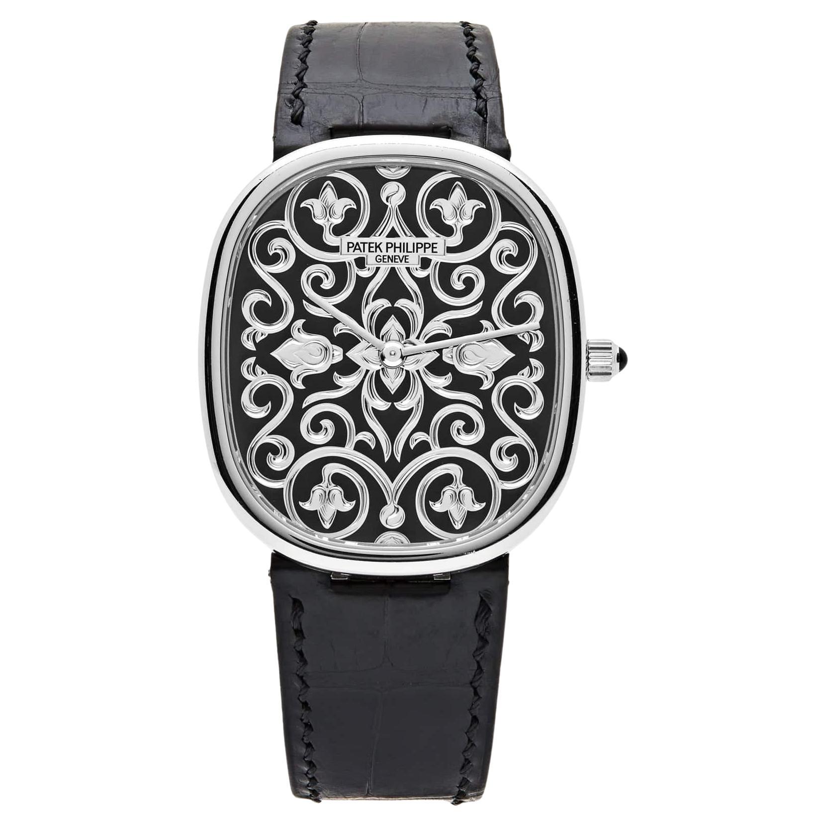 Patek Philippe Golden Ellipse 5738/51G-001 White Gold Engraved Dial (2023)