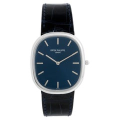Patek Philippe Golden Ellipse Blue Platinum Men's Watch Ref 5738P-001