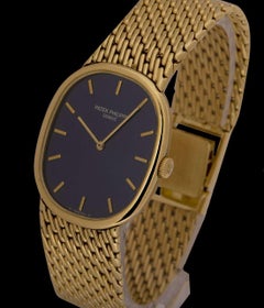 Patek Philippe Golden Ellipse Gents 18 Karat Yellow Gold Blue Dial 3848/8