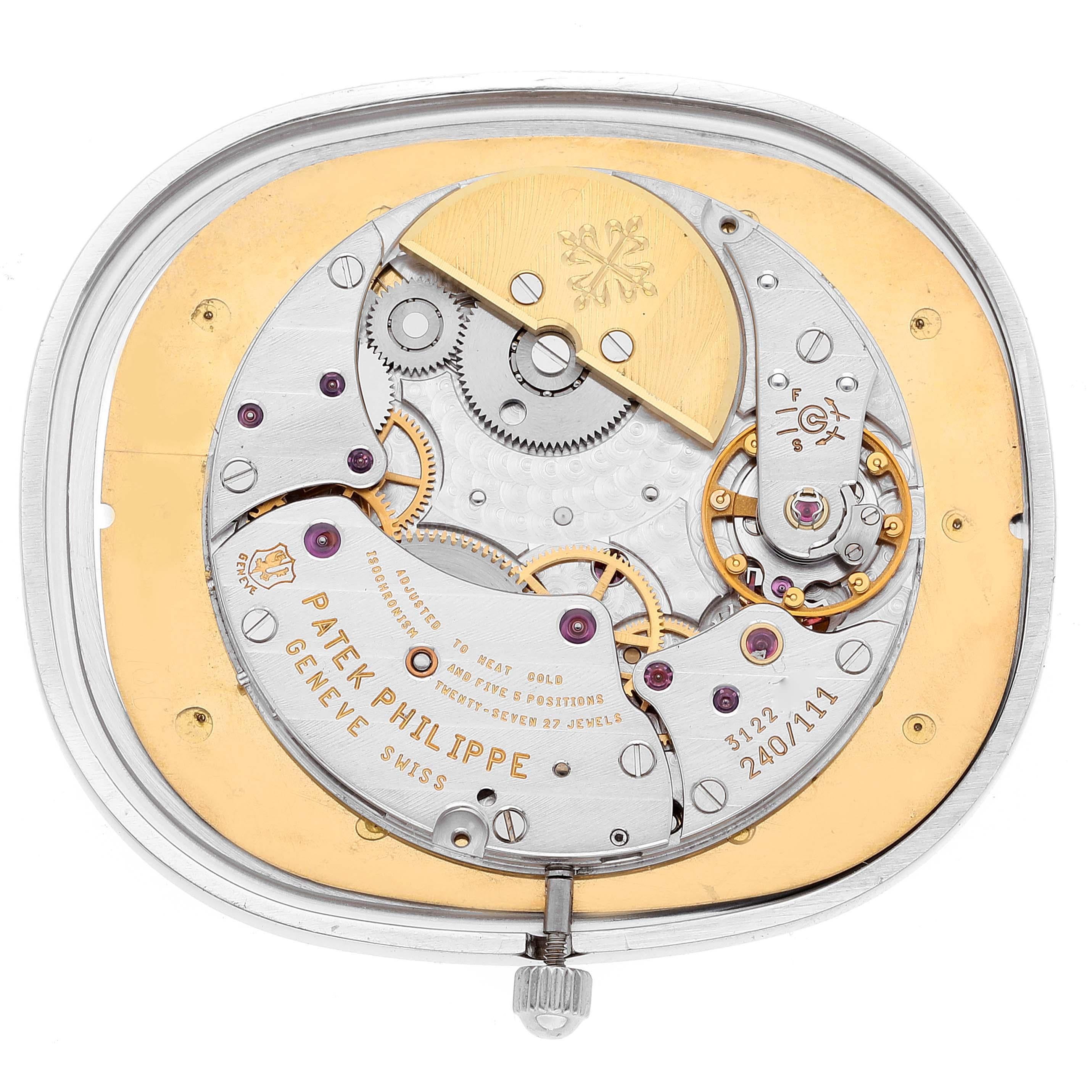Men's Patek Philippe Golden Ellipse Grande Taille Platinum Blue Dial Watch 5738 For Sale