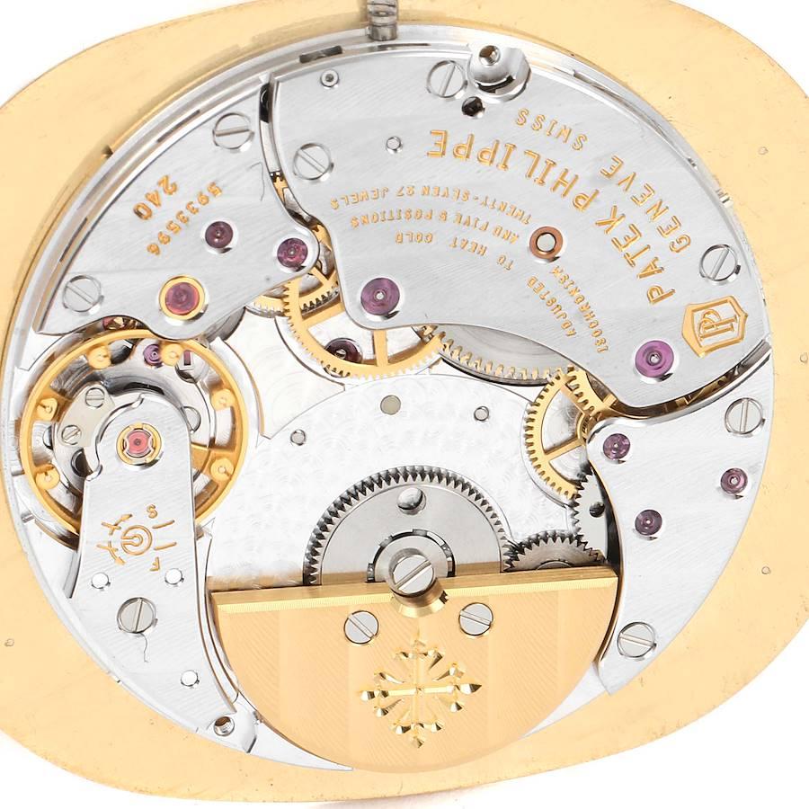 Men's Patek Philippe Golden Ellipse Grande Taille Platinum Blue Dial Watch 5738
