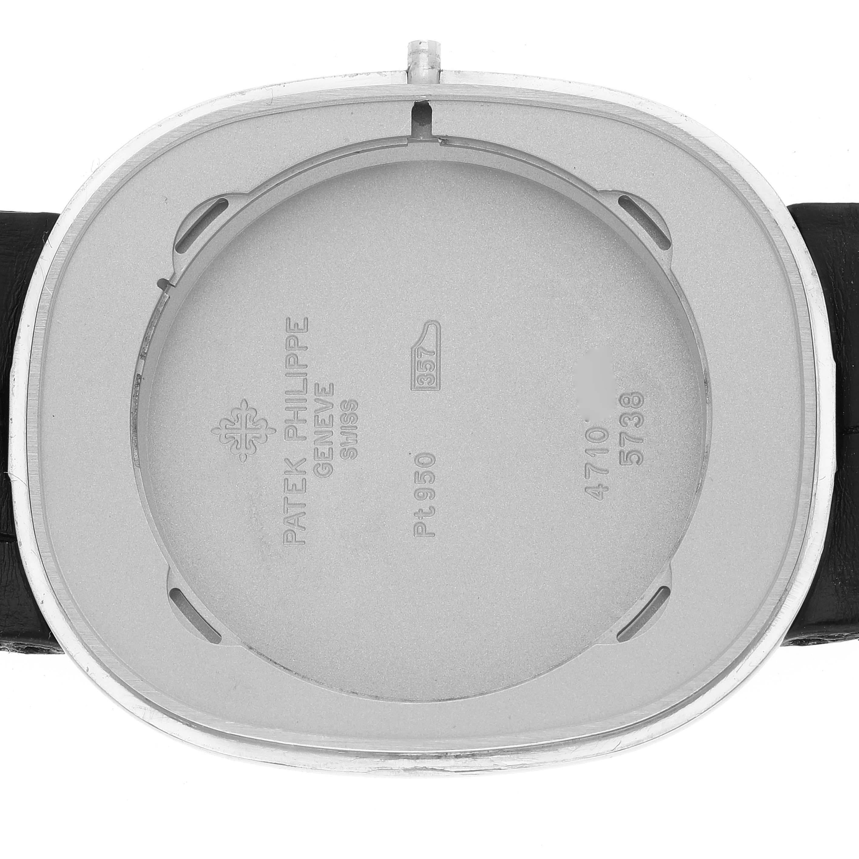 Patek Philippe Golden Ellipse Grande Taille Platinum Blue Dial Watch 5738 For Sale 1