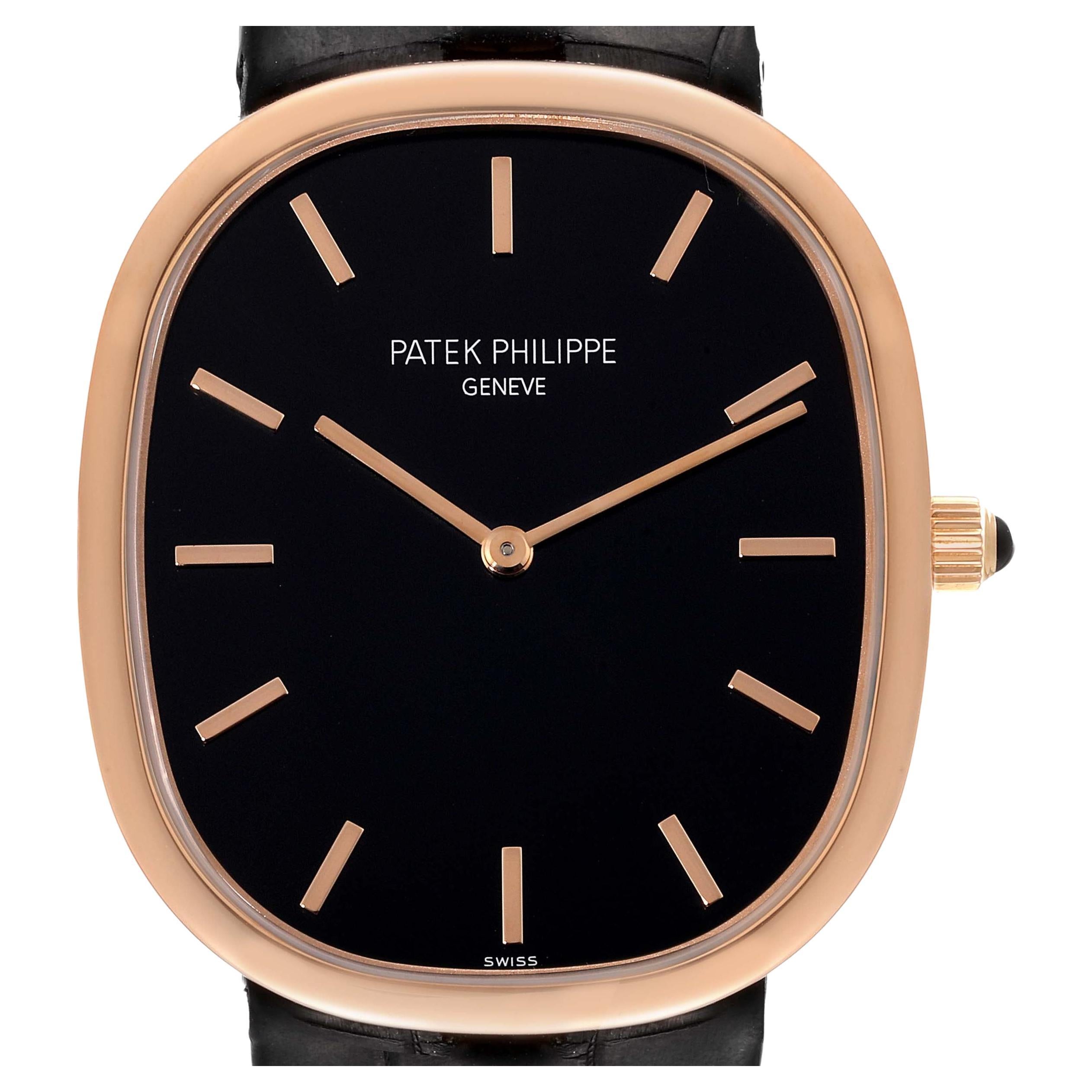 Patek Philippe Golden Ellipse Grande Taille Rose Gold Mens Watch 5738 Papers