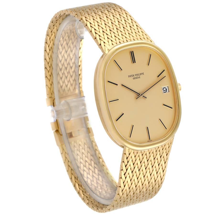 Patek Philippe Golden Ellipse Jumbo 18k Yellow Gold Mens Watch 3605 In Excellent Condition In Atlanta, GA