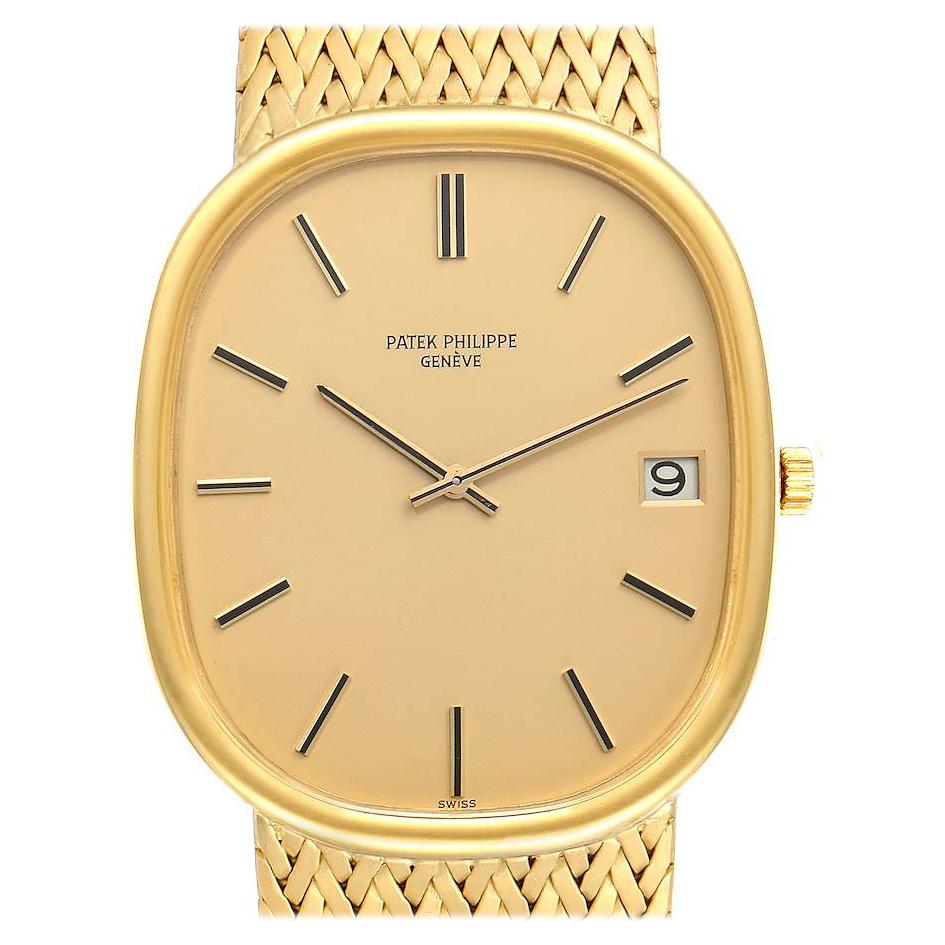 Patek Philippe Golden Ellipse Jumbo 18k Yellow Gold Mens Watch 3605