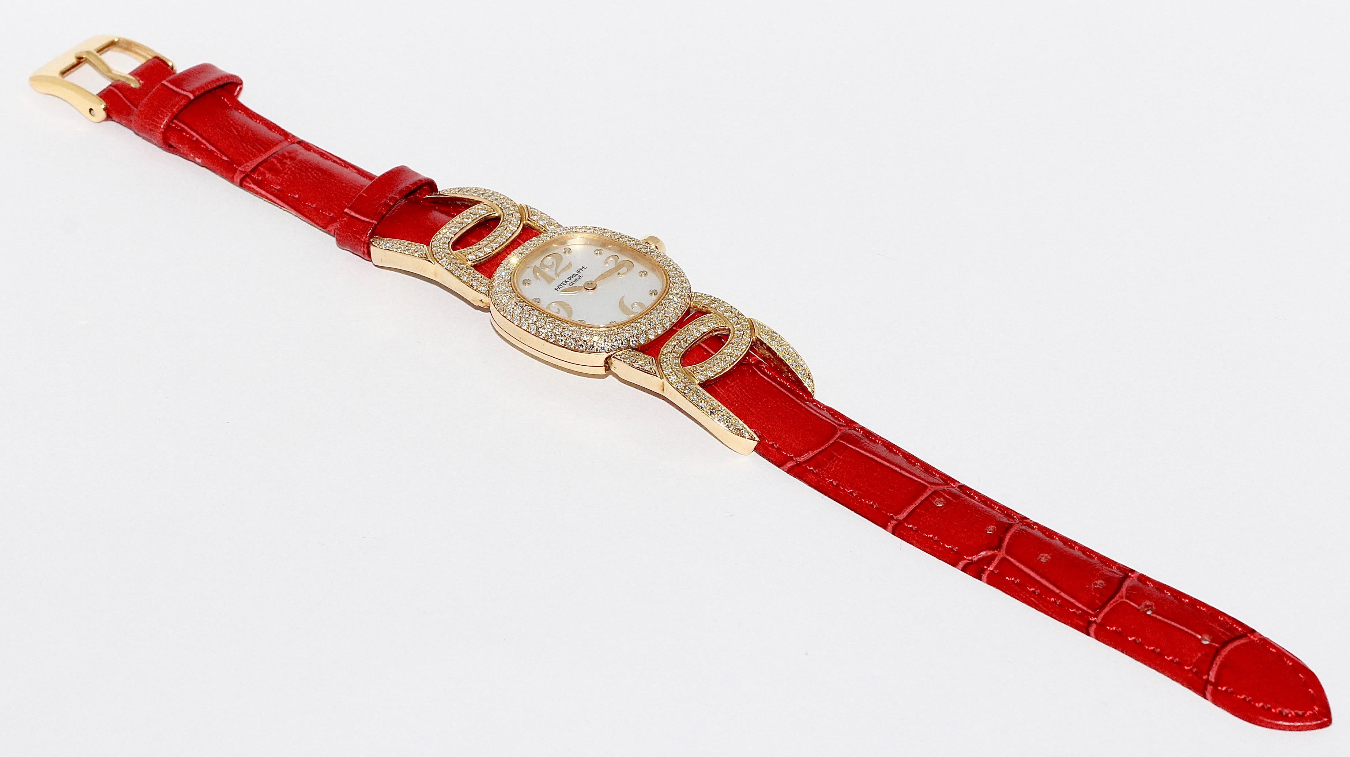 Patek Philippe Golden Ellipse Ladies Wristwatch, with MOP and Diamonds 18K Gold 2