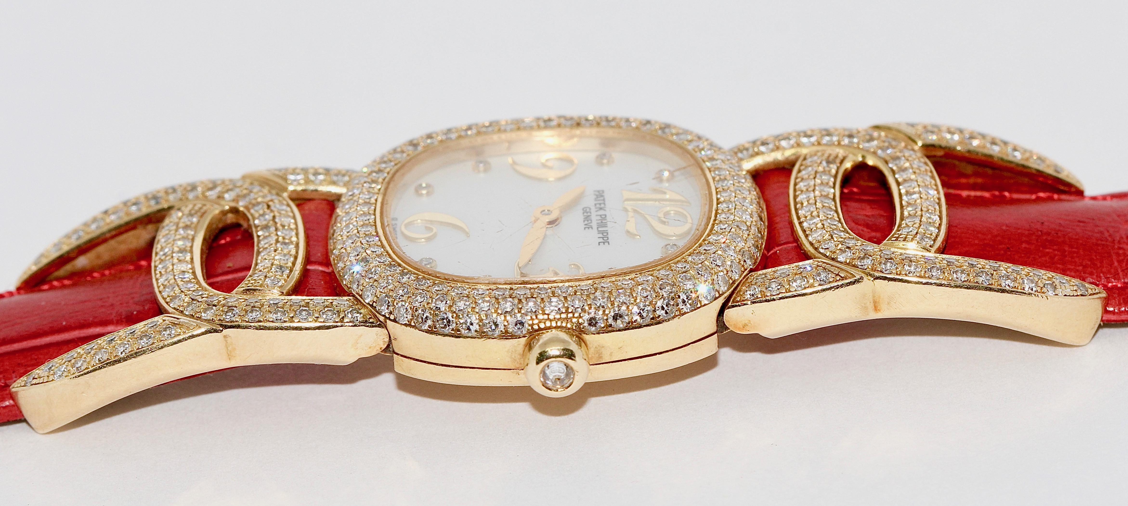 Patek Philippe Golden Ellipse Ladies Wristwatch, with MOP and Diamonds 18K Gold 4