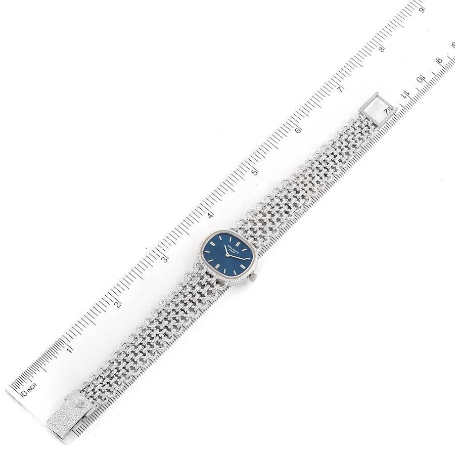 Patek Philippe Golden Ellipse White Gold Blue Dial Ladies Watch 4133 5