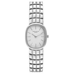 Patek Philippe Golden Ellipse White Gold Silver Dial Ladies Watch 4764