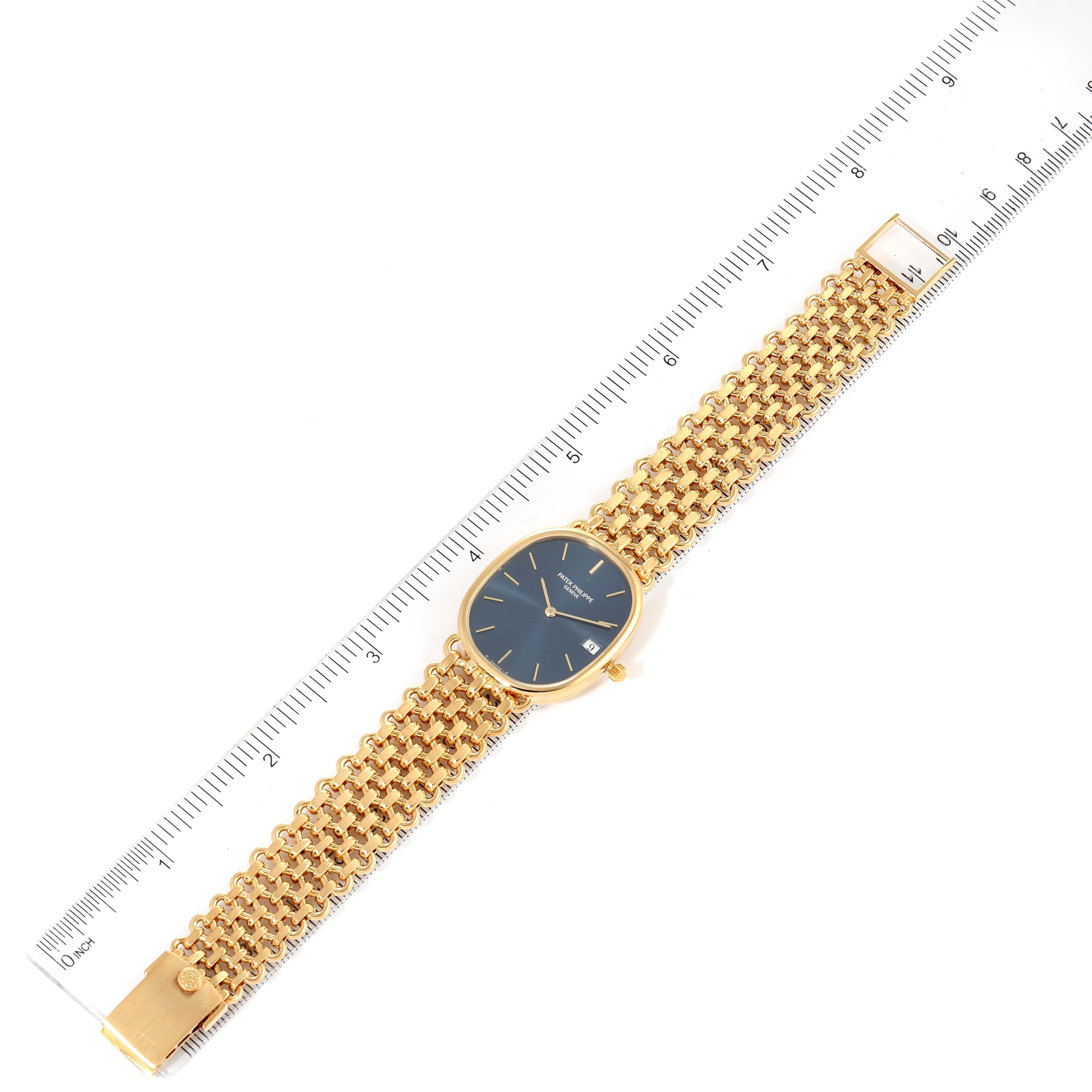 Patek Philippe Golden Ellipse Yellow Gold Blue Dial Ladies Watch 3788 6