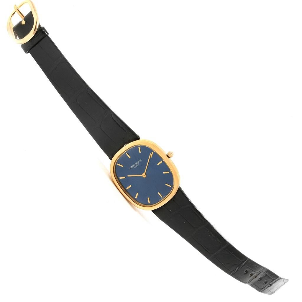 Patek Philippe Golden Ellipse Yellow Gold Blue Dial Watch 3738 Box 3