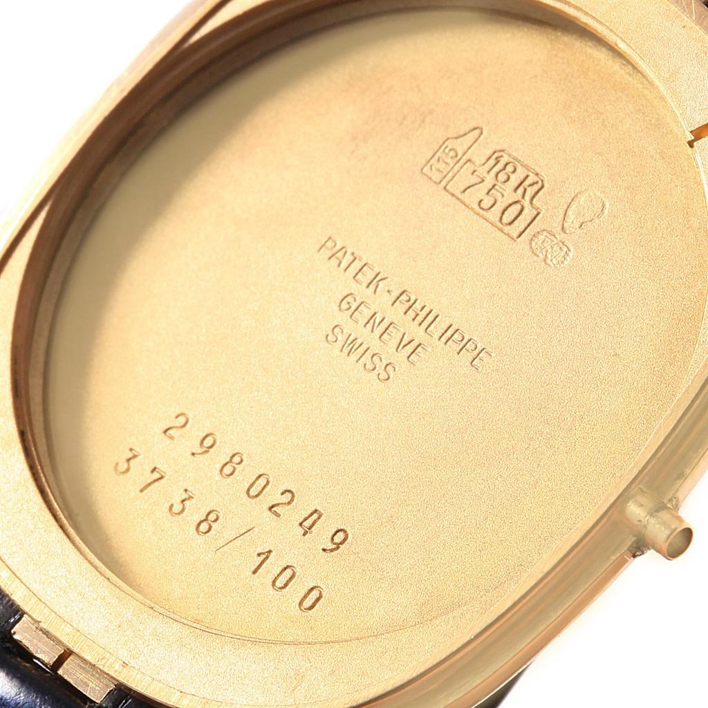 Patek Philippe Golden Ellipse Yellow Gold Blue Dial Watch 3738 Box 1