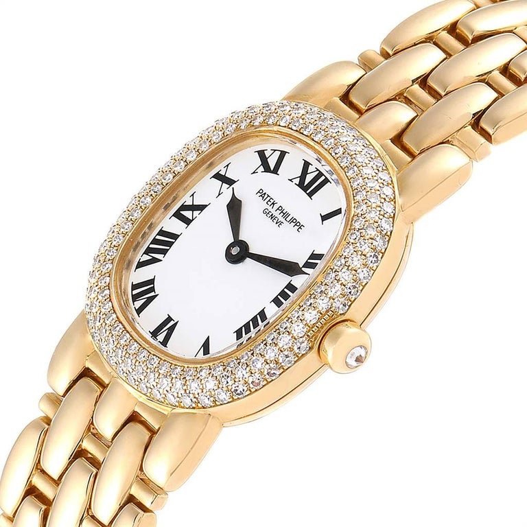 Patek Philippe Golden Ellipse Yellow Gold Diamond Ladies Watch 4831 For ...