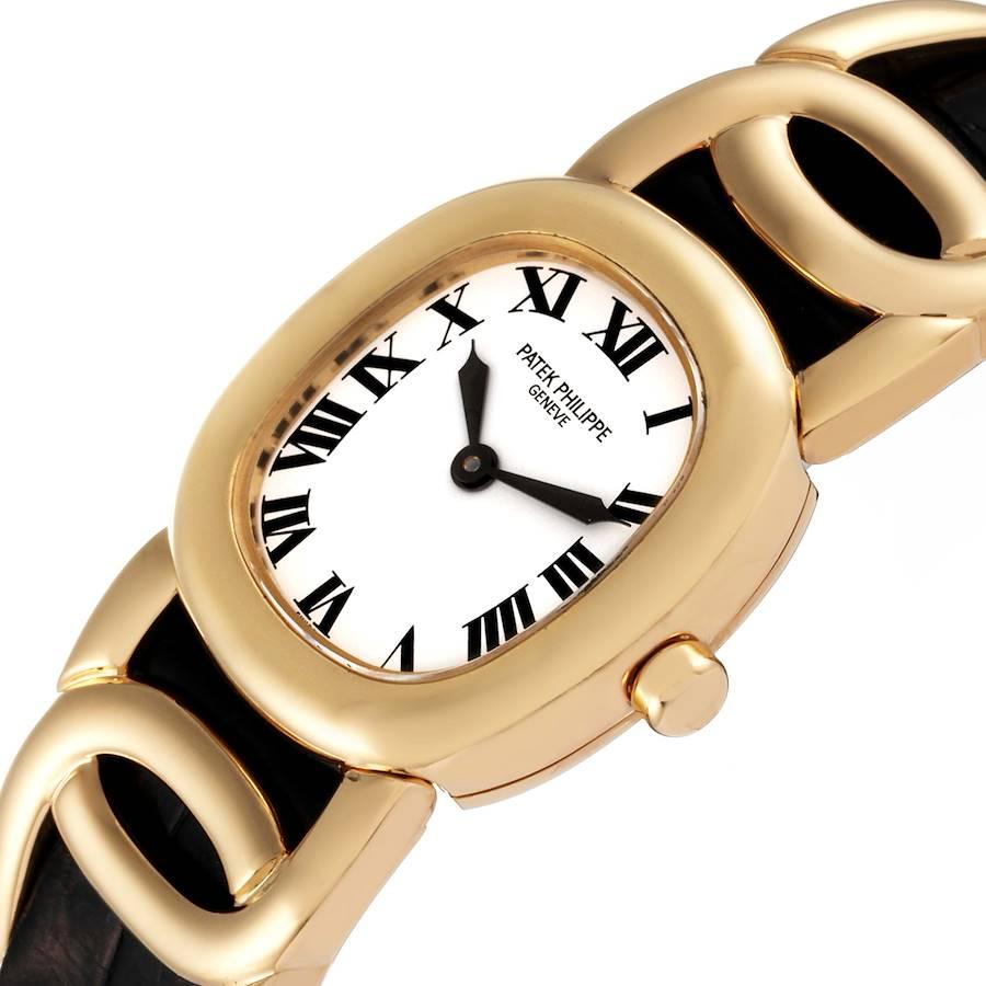 Patek Philippe Golden Ellipse Yellow Gold White Dial Ladies Watch 4830 Papers In Good Condition In Atlanta, GA