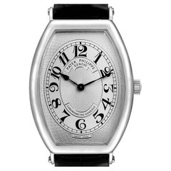 Patek Philippe Gondolo 18k Platinum Black Strap Mens Watch 5098