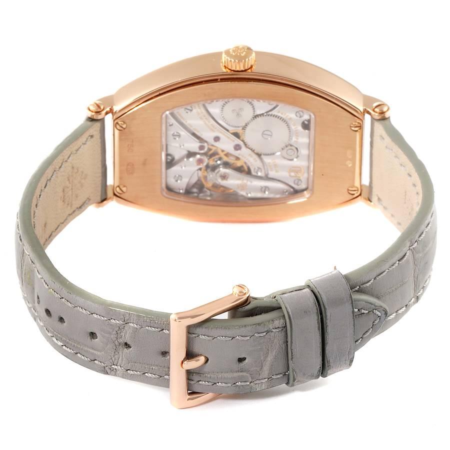 Patek Philippe Gondolo 18k Rose Gold Grey Strap Mens Watch 5098R For Sale 3