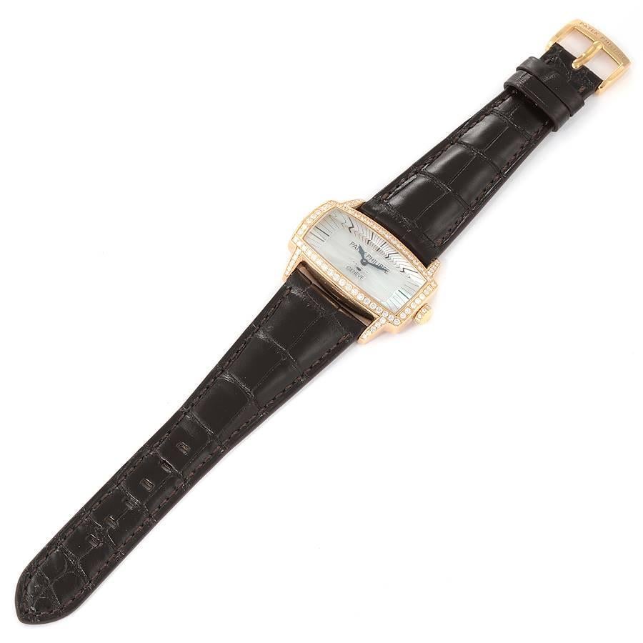 Patek Philippe Gondolo 18k Rose Gold MOP Diamond Ladies Watch 4981 For Sale 2