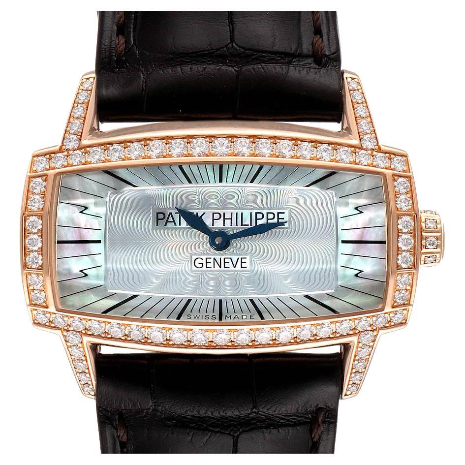 Patek Philippe Gondolo 18k Rose Gold MOP Diamond Ladies Watch 4981 For Sale