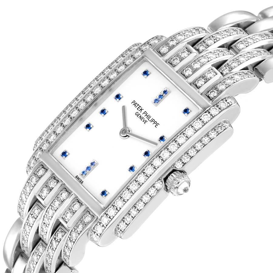 Orologio da donna Patek Philippe Gondolo in oro bianco 18 carati con diamanti 4825 in vendita 1