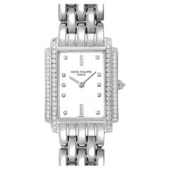 Damenuhr, Patek Philippe Gondolo, 18 Karat Weißgold Diamant 4825