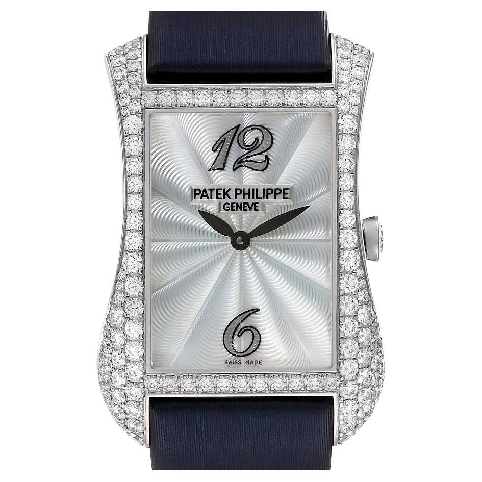 Patek Philippe Gondolo 18k White Gold MOP Diamond Ladies Watch 4972 For Sale